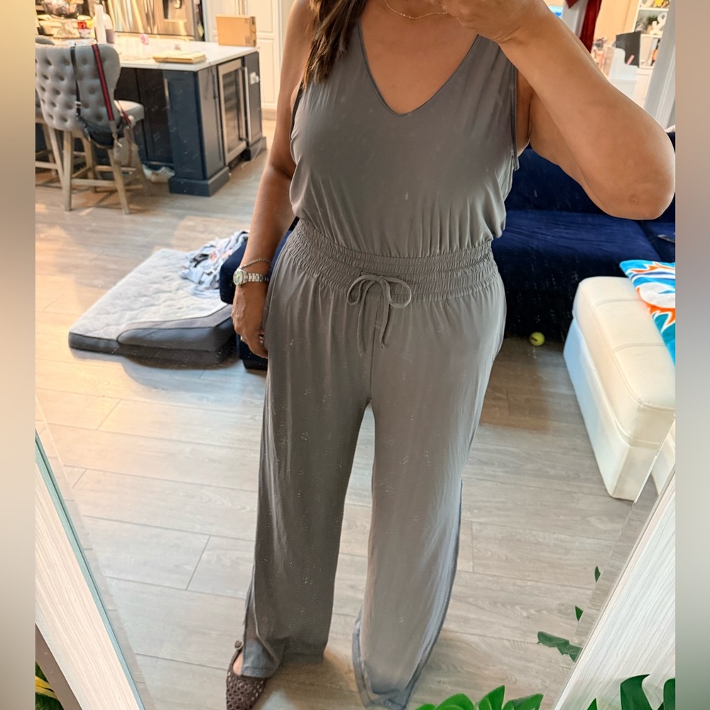 Lululemon Women's Sleeveless Smocked-Waist Jumpsuit — Gray